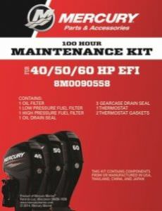 OEM Service Kits Mercury Mariner OBM 300hr F40/F50 and F60 EFI Standard Gearcase (click for enlarged image)